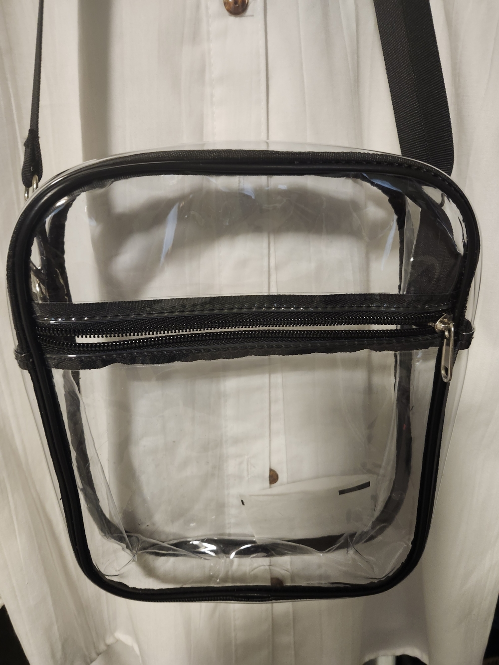 Clear Black-Trim Crossbody Bag for Women.